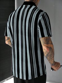 SLATEMANN Men's Striped Colorblock Casual Everyday T-Shirt - Multicolor - View 2