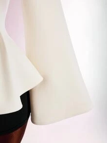 Amplova Mantel Kantor Wanita Warna Polos Elegan Serbaguna untuk Pakaian Sehari-hari, Warna Putih Gading, Cocok untuk Musim Gugur - Aprikot - View 7