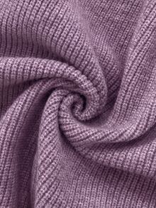 Lounesse Women's Plus Size Casual Double Zipper Sweater, Autumn/Winter - Purple - View 7
