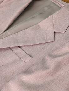 Manfinity Bizformal Men's Button Business Long Sleeve Pocket Blazer Jacket For Office - Pink - View 4