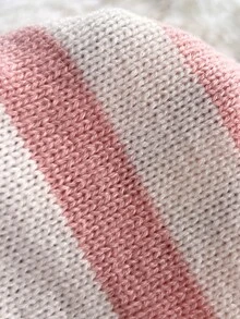 Elamini Minimalist Casual Women's Autumn/Winter Pink And White Light Pink Collared Long Sleeve Loose Knit Sweater And Pants 2 Pieces Set Lounge - Pink - View 9
