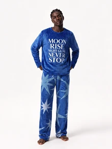 Rest Era Winter Fleece Men's Loungewear Set (Classic Basic Fit, Comfortable And Soft For Home) - Multicolor - View 5