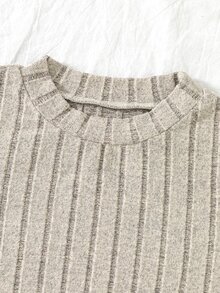 Tween Girl Long Sleeve Fleece Plaid Fuzzy Vest & Rib-Knit Top Pants 3Pcs Winter Set, Holiday Outfits, Casual - Brown - View 8