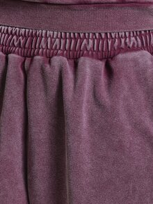 Musero Celana Track Longgar dengan Bahan Dasar Dicuci, Pinggang Elastis, Setelan Jogger, Hanya untuk Musim Gugur dan Musim Dingin. - Purple - View 5