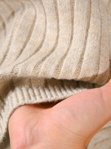 CosyJoli Plus Size Elegant French Casual Ribbed Knit Sweater Top With Metal Buttons, Minimalist Versatile For Women Winter - Apricot - View 6