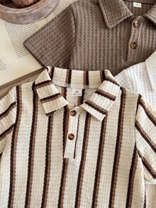 SHEIN 男童休閒3件套 Polo衫 波西米亞風 舒適 開學季 畢業禮服 婚禮生日派對 夏季舒適穿搭 - 彩色 - 查看 5
