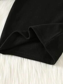 SHEIN 男女嬰兒/幼兒 2件組秋冬加厚抓絨內裡貼身睡衣套裝，嬰兒睡衣，貼身款，聖誕，嬰兒冬季睡衣 - 黑色 - 查看 3