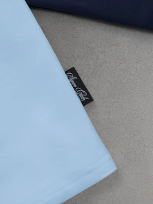 STYNVO 男士字母刺繡對比色插肩袖圓領休閒T恤 - 藍色 - 查看 5