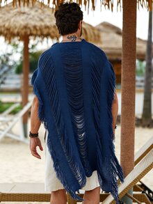 Ironwick Men's Solid Color Casual Versatile Daily Wear Cardigan - Navy Blue - View 2