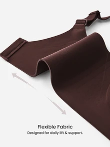 LUVLETTE Plus Chocolate Wireless Full Coverage Seamless Side Support Lounge Bra Bralette Bra No Show Underwear Workout Sports Sticky Basic SizeFreedom Bra - Chocolate Brown - View 9