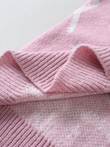 NEOSTRIT Men's All-Over Print Casual Versatile Daily Wear Long Sleeve Sweater - Baby Pink - View 6