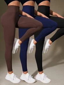 Velisys Velisys 素色高腰無縫運動緊身褲 - 彩色 - 查看 3