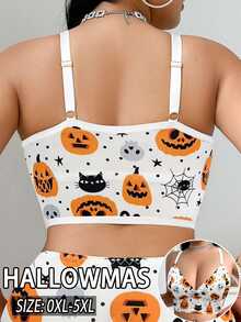 AltCore Halloween Plus Size Wireless Bra Single Piece - Multicolor - View 2