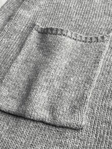Maweii Plus Size Women's Knitted Hooded Pocket Casual Fashion Loose Knit Dress - Grey - View 6