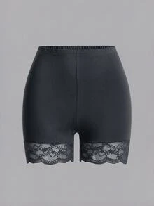SHEIN Essnce 女款大尺碼 2 件組蕾絲拼接內搭褲 - 彩色 - 查看 3