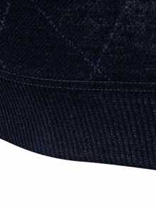 Manfinity Homme Men's Plus Size Half-Zip Sweater Formal - Navy Blue - View 3