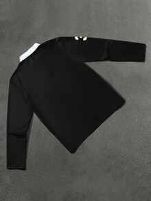 STYNVO 男士字母騎士圖案休閒日常 Polo 衫 - 黑色 - 查看 2