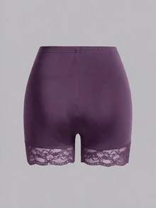 SHEIN Essnce 女款大尺碼 2 件組蕾絲拼接內搭短褲 - 彩色 - 查看 4