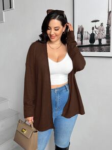 SHEIN Essnce 大尺碼秋季休閒純色外套 - 彩色 - 查看 7