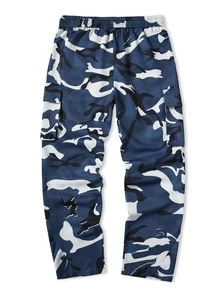 Manfinity Homme Men's Camouflage Print Drawstring Waist Loose Cargo Pants - Multicolor - View 2