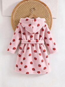 Cozy Pixies 少女心愛心圖案保暖內裡加厚絨毛連帽抽繩長袖家居休閒服 秋季睡衣 粉色可愛 - 彩色 - 查看 2