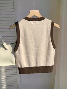 Comfortcana Striped Pattern Short Knit Top, Suitable For School Wear - Multicolor - View 2