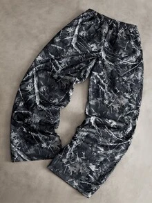 PAVTROS 男士街頭風仿生迷彩白色3D刺繡休閒運動長褲，日常百搭男友/丈夫禮物，週年紀念禮物 - 彩色 - 查看 4