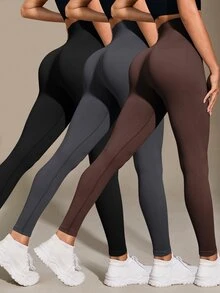Velisys Velisys 女款純色高腰無縫緊身褲，適用日常健身與運動 - 彩色 - 查看 2