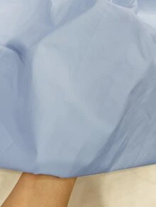 IslaSuriya 休閒百搭純色收腰女款襯衫 - 淺藍色 - 查看 5
