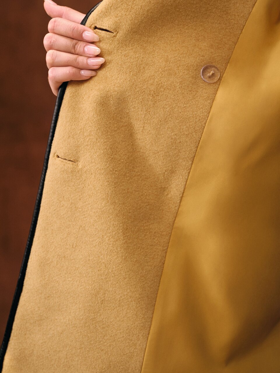 MOTF WOMEN'S CONTRAST TRIM DOUBLE-BREASTED OVERCOAT, AUTUMN/WINTER