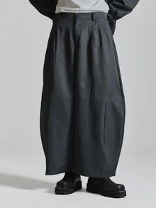 Musero Barrel Leg Cropped Tailored Pant Side Pocket Pleat Detail Co Ord Trousers Only Autum Winter Essentials - Grey - View 2