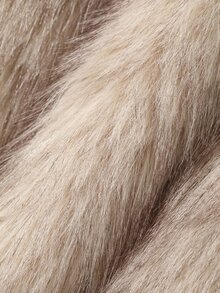 Livesso Women's Vintage Fashion Short Sleeve Faux Fur Jacket Fall - Coffee Brown - View 7