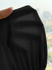 青少年女孩春夏新款黑色清新編織休閒可愛度假風傘擺多層娃娃風背心上衣，適合海灘與正式場合 - 彩色 - 查看 6