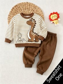 Infant Round Neck Casual Pullover Sweatshirt - Multicolor - View 2