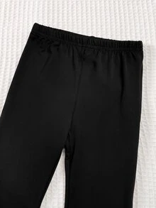 SHEIN 女嬰蝴蝶結裝飾長袖衛衣與鬆緊腰長褲套裝 - 棕色 - 查看 7