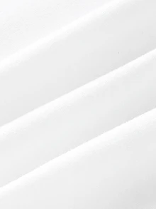 SHEIN EZwear 女款休閒舒適缺口領抓皺短袖T恤 黑色、白色、灰色 3件組 - 黑與白 - 查看 5