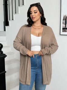 SHEIN Essnce 大尺碼秋季休閒純色外套 - 彩色 - 查看 5