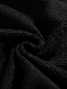 ROMWE MEN Men's Crew Neck Centipede Dark Knit Sweater Streetwear - Black - View 7