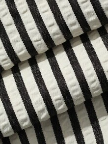 DAZY Celana Panjang Lurus Longgar dengan Motif Garis-Garis Kontras dan Tali Pengikat, Gaya Korea, Kasual untuk Sehari-hari, Liburan, Musim Semi, Musim Gugur, dan Ibu Hamil. - Khaki - View 10