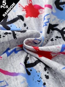 Random 5pcs/Pack Boys Comfortable Printed Sports Letter Boxer Briefs, Fashionable Cartoon Print Underwear - Multicolor - View 5