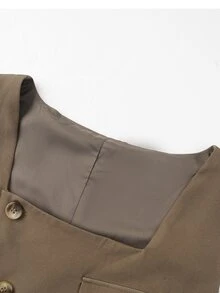 GlowEve CURVE Plus Size Autumn/Winter Elegant Casual Jacket & Straight Leg Pants 2 Pieces Set - Mocha Brown - View 7