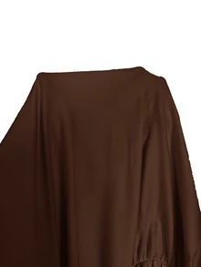 Aloruh Damen Herbst Neu Braun Elegant Sexy Süß Modisch Lässig Täglicher Arbeitsweg Date Abendessen Fledermausärmel Tailliert Slim Fit Bodysuit - Kaffeebraun - Übersicht 8