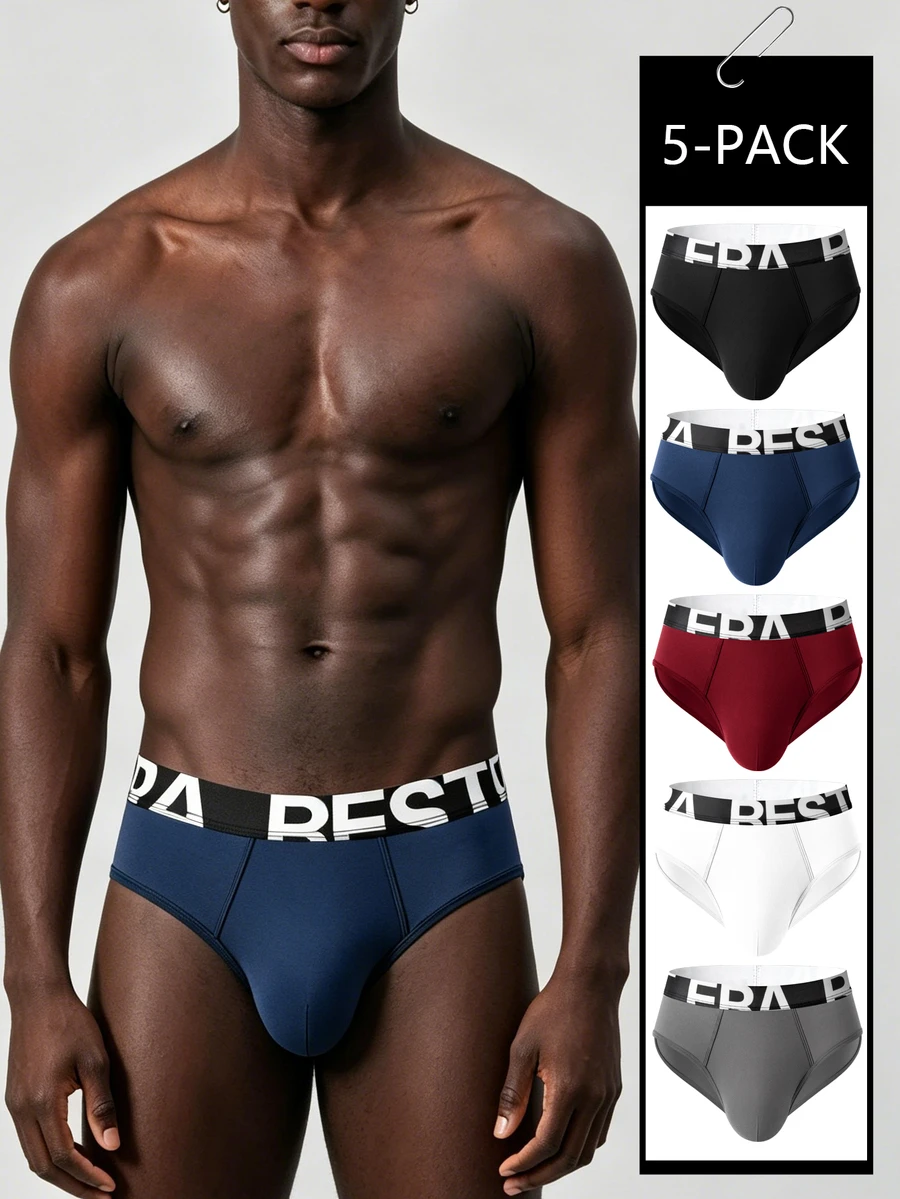 Rest Era 5pcs/Pack Men's Briefs - Multicolor - View 1
