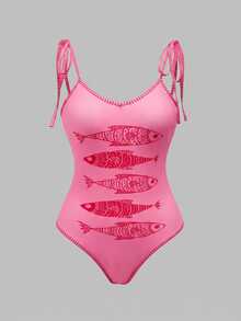 Swim Oasis 26SS 春夏度假風 魚骨 BOHO 風格 一件式泳衣附短褲 2 件套裝 - 彩色 - 查看 5