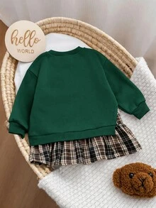 SHEIN Young Girls Retro Fashion Versatile Casual Everyday Wear Fall Winter,Suitable For Outings, Campus - Green - View 6