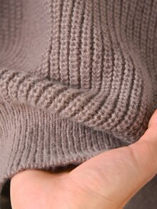 CosyJoli Plus Size Elegant French Style Versatile Casual Commute Autumn/Winter Minimalist Zip-Up Knit Pullover Sweater Top For Women - Dark Grey - View 7