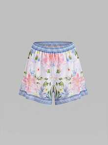 Swim Oasis 26SS Spring/Summer Pink Water Wave & Coconut Tree Print One-Piece Swimsuit With Bikini Bottoms 2 Pieces Set - Multicolor - View 2