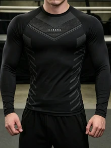 GymBeat 男士字母印花休閒日常旅行運動T恤 - 彩色 - 查看 3