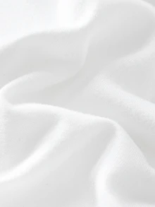 SHEIN EZwear 女款休閒舒適缺口領抓皺短袖T恤 黑色、白色、灰色 3件組 - 黑與白 - 查看 7