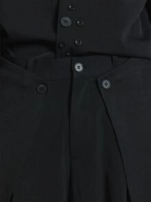 Musero Barrel Leg Tailored Pant With Double Side Wrap And Button Fastening Belt Loop Waistband Co Ord Trousers Only Autum Winter Essentials - Black - View 5